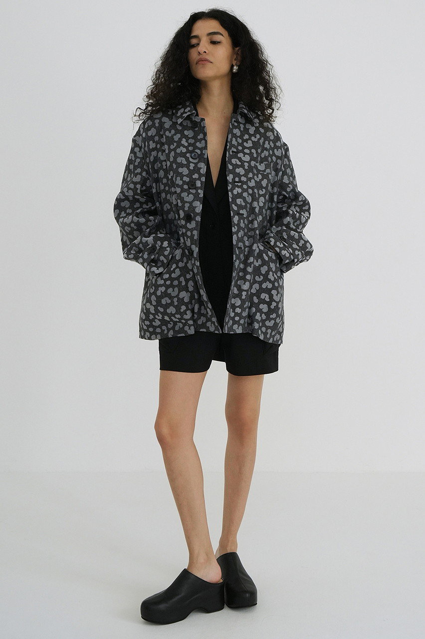CLANE(クラネ)｜LINEN LEOPARD JACKET/ジャケット/BLACK の通販