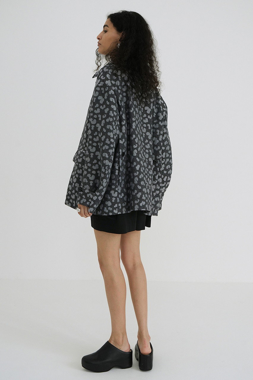 CLANE(クラネ)｜LINEN LEOPARD JACKET/ジャケット/BLACK の通販