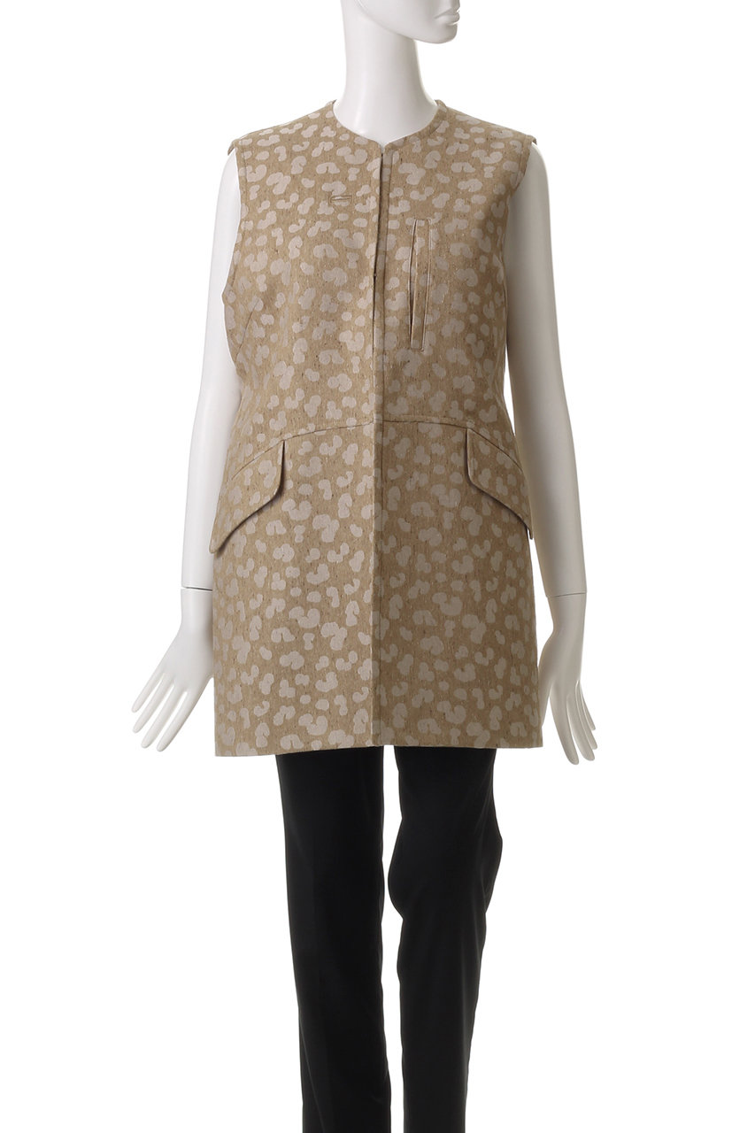 CLANE(クラネ)｜LINEN LEOPARD GILET/ジレ・ベスト/BEIGE の通販