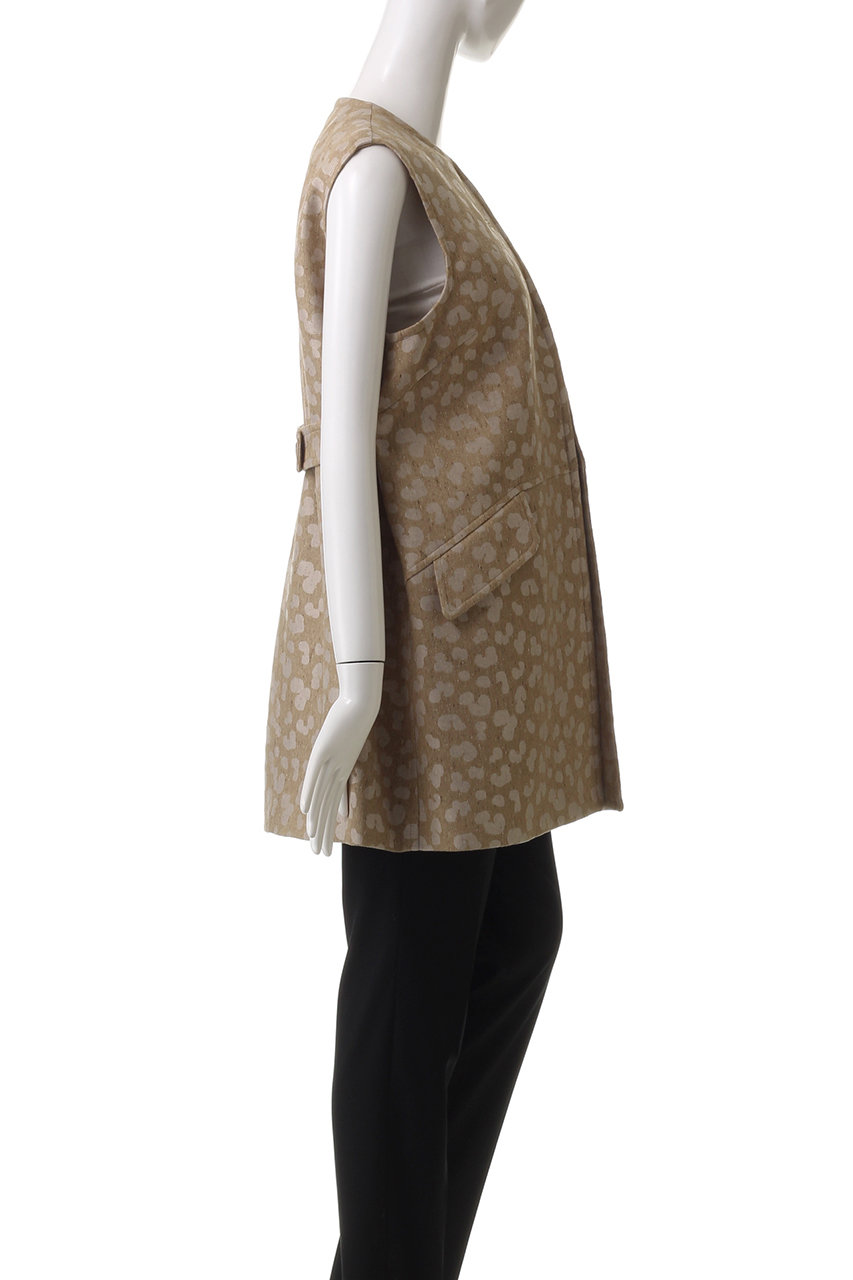 CLANE(クラネ)｜LINEN LEOPARD GILET/ジレ・ベスト/BEIGE の通販