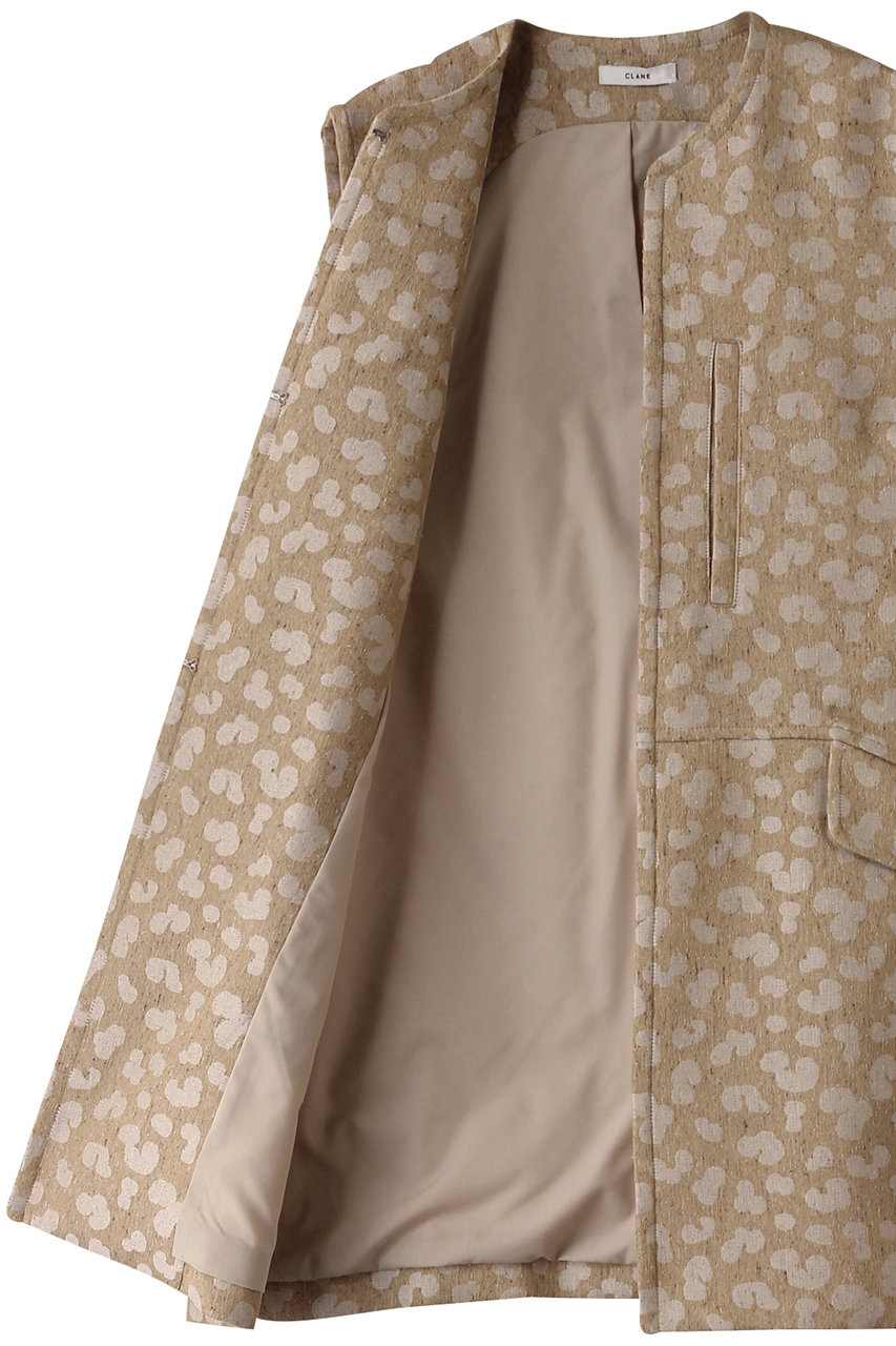 CLANE クラネ　LEOPARD LONG GILET Grainne Leopard Print Gilet With Neon Pink Zip | Ivy & Leaf