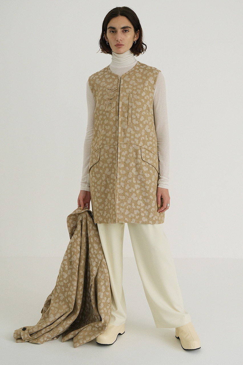 CLANE(クラネ)｜LINEN LEOPARD GILET/ジレ・ベスト/BEIGE の通販