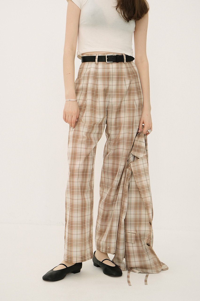 クラネ CLANE LOW WAIST BELL BOTTOM PANTS （BEIGE
