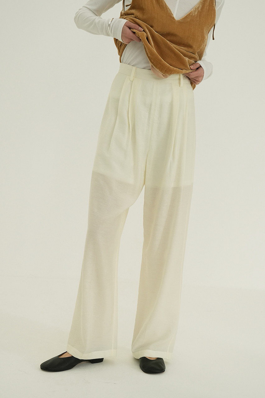 パンツ CLANE SHEER STRAIGHT PANTS CLANE(クラネ)｜SHEER STRAIGHT PANTS/パンツ/IVORY の通販