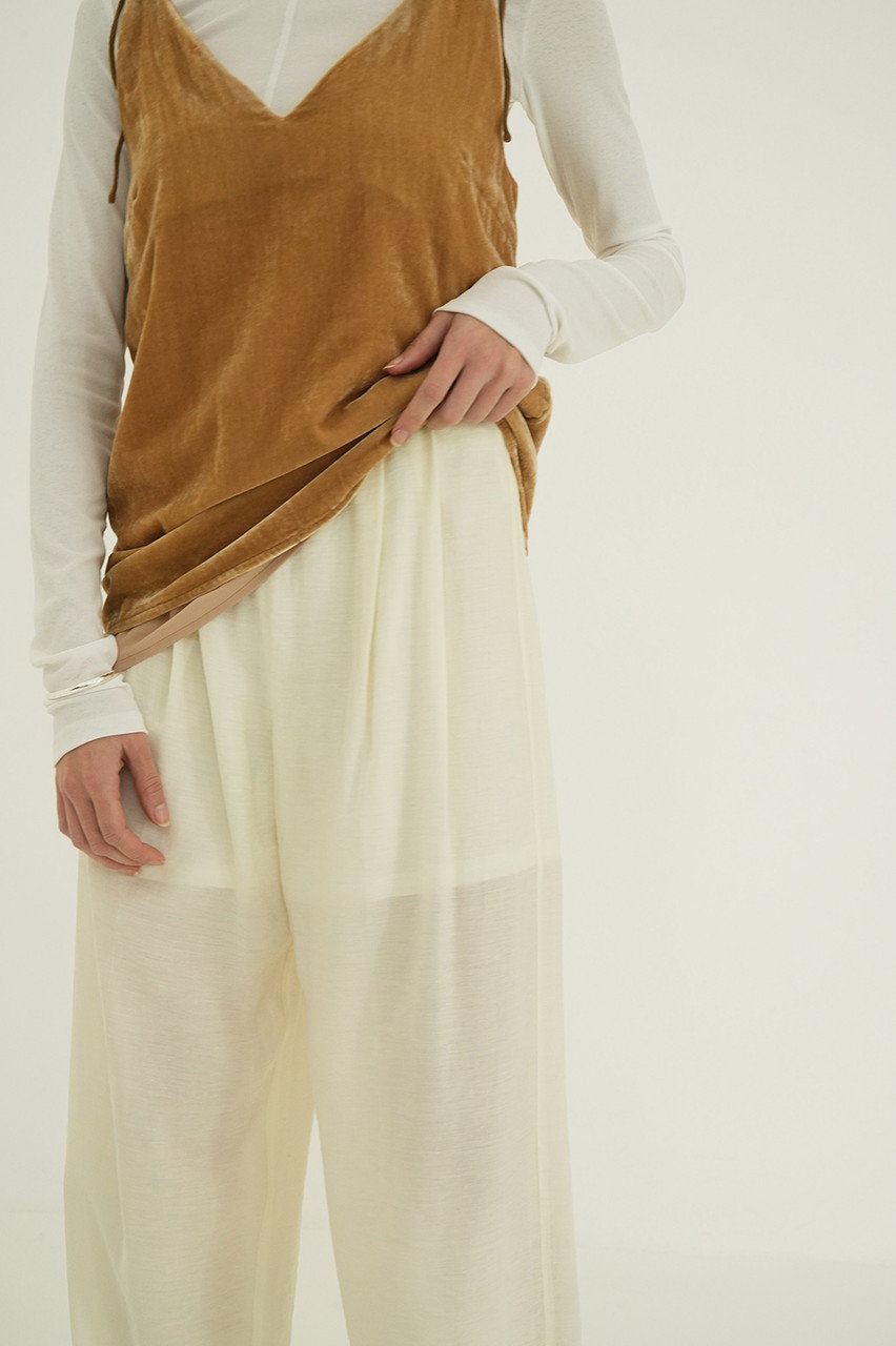 CLANE(クラネ)｜SHEER STRAIGHT PANTS/パンツ/IVORY の通販