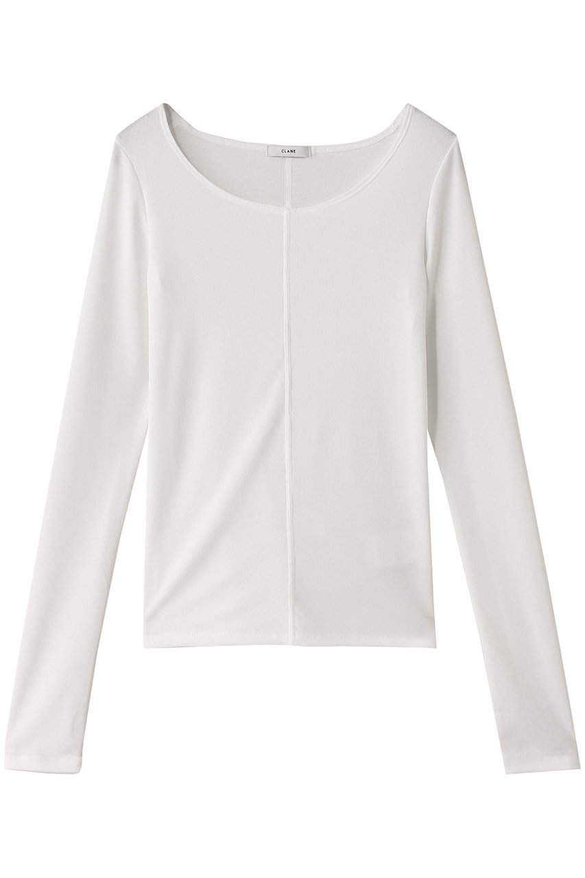 CLANE(クラネ)｜DEEP NECK LADY TOPS/カットソー/WHITE の通販