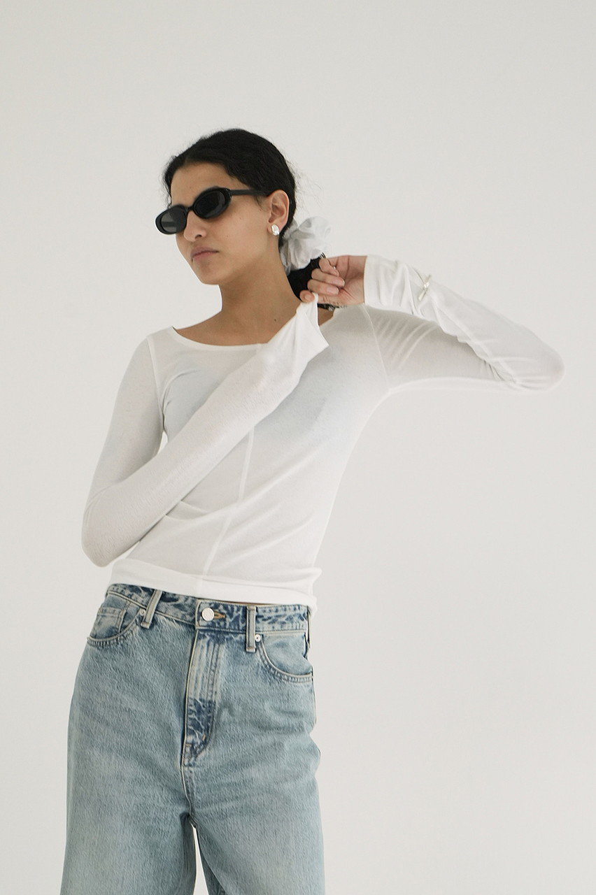 CLANE(クラネ)｜DEEP NECK LADY TOPS/カットソー/WHITE の通販