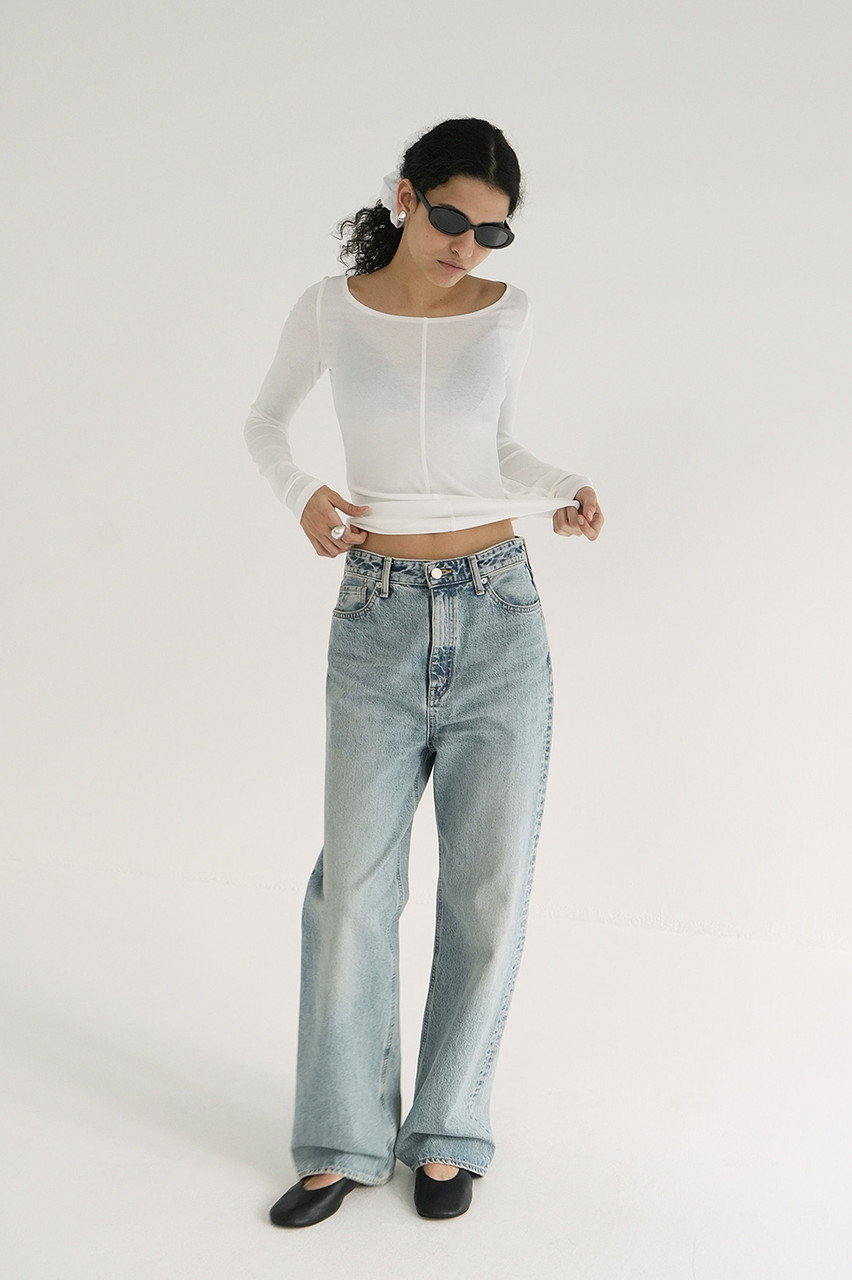 CLANE(クラネ)｜DEEP NECK LADY TOPS/カットソー/WHITE の通販