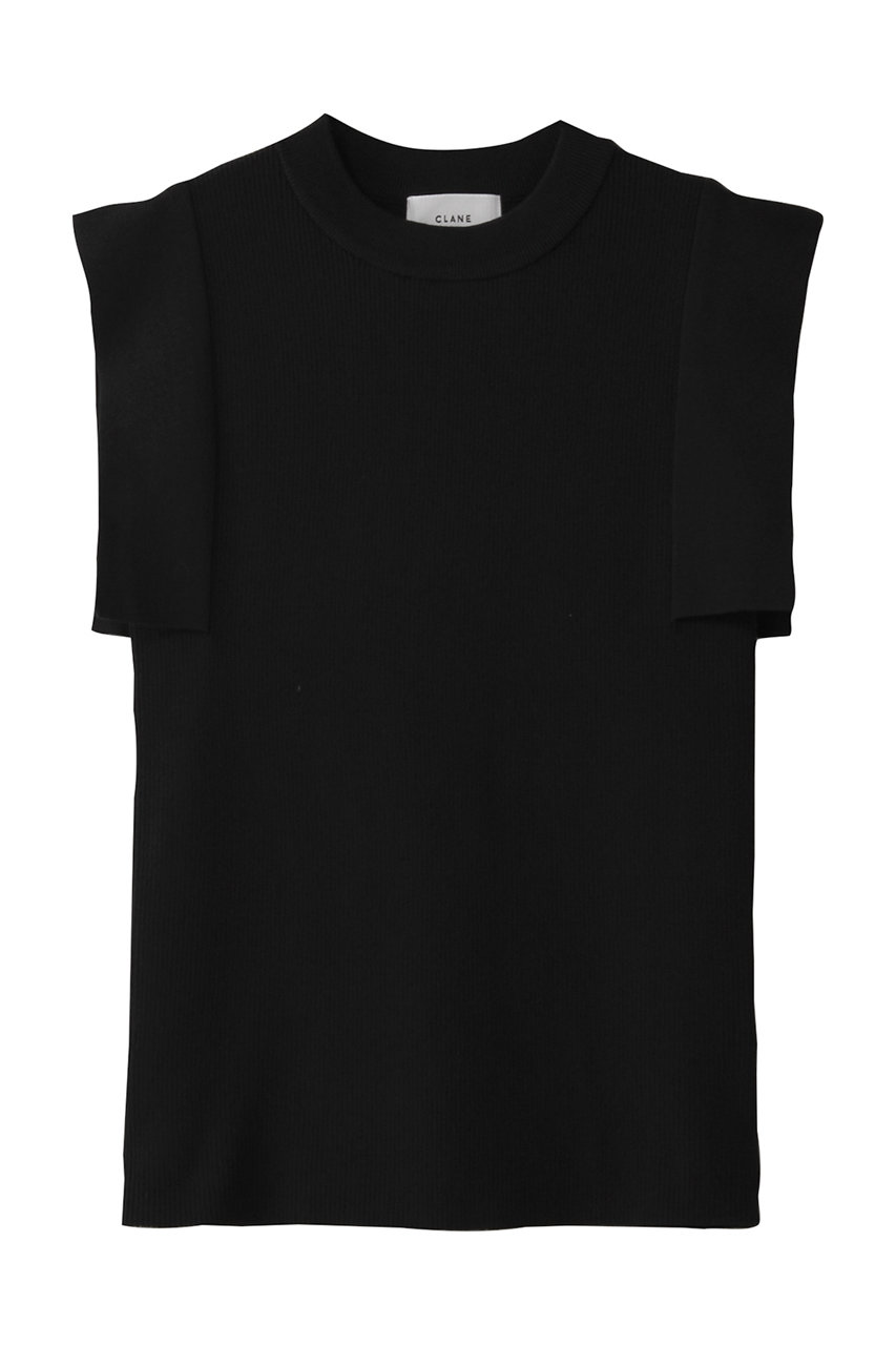 CLANE(クラネ)｜SQUARE SLEEVE KNIT TOPS/ニットトップス/BLACK