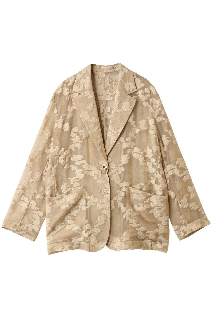 CLANE FLOWER SHEER JACQUARD JACKET/ジャケット (BEIGE, 1) クラネ ELLE SHOP CLANE FLOWER SHEER JACQUARD JACKET/ジャケット (BEIGE, 1) クラネ ELLE SHOP