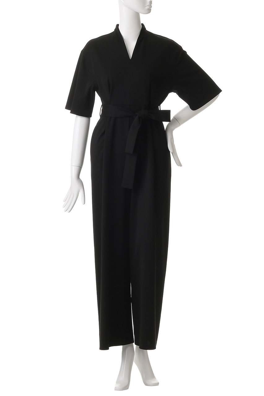 CLANE(クラネ)｜STAND COLLAR LOOSE ALL IN ONE/オールインワン/BLACK