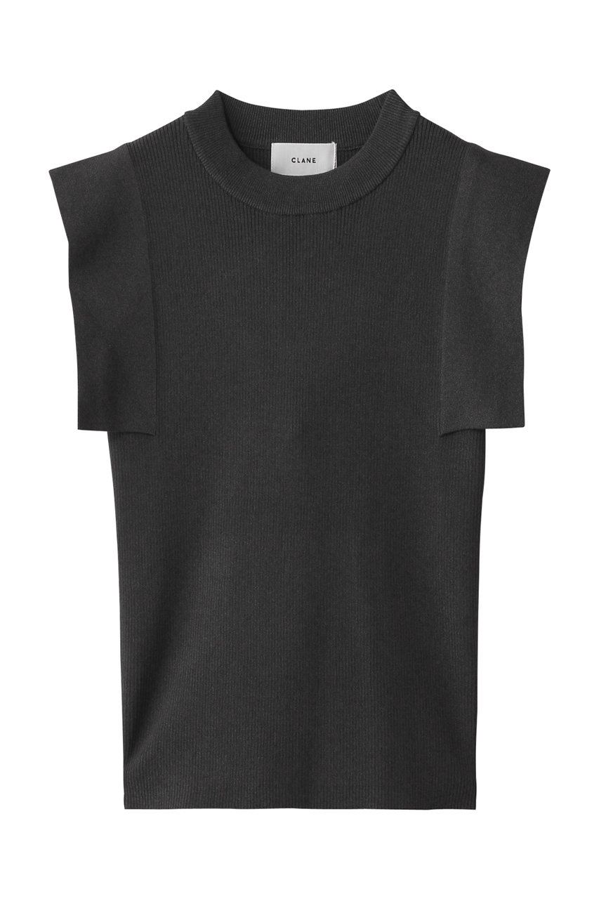 CLANE(クラネ)｜SQUARE SLEEVE KNIT TOPS/ニット/CHARCOAL の