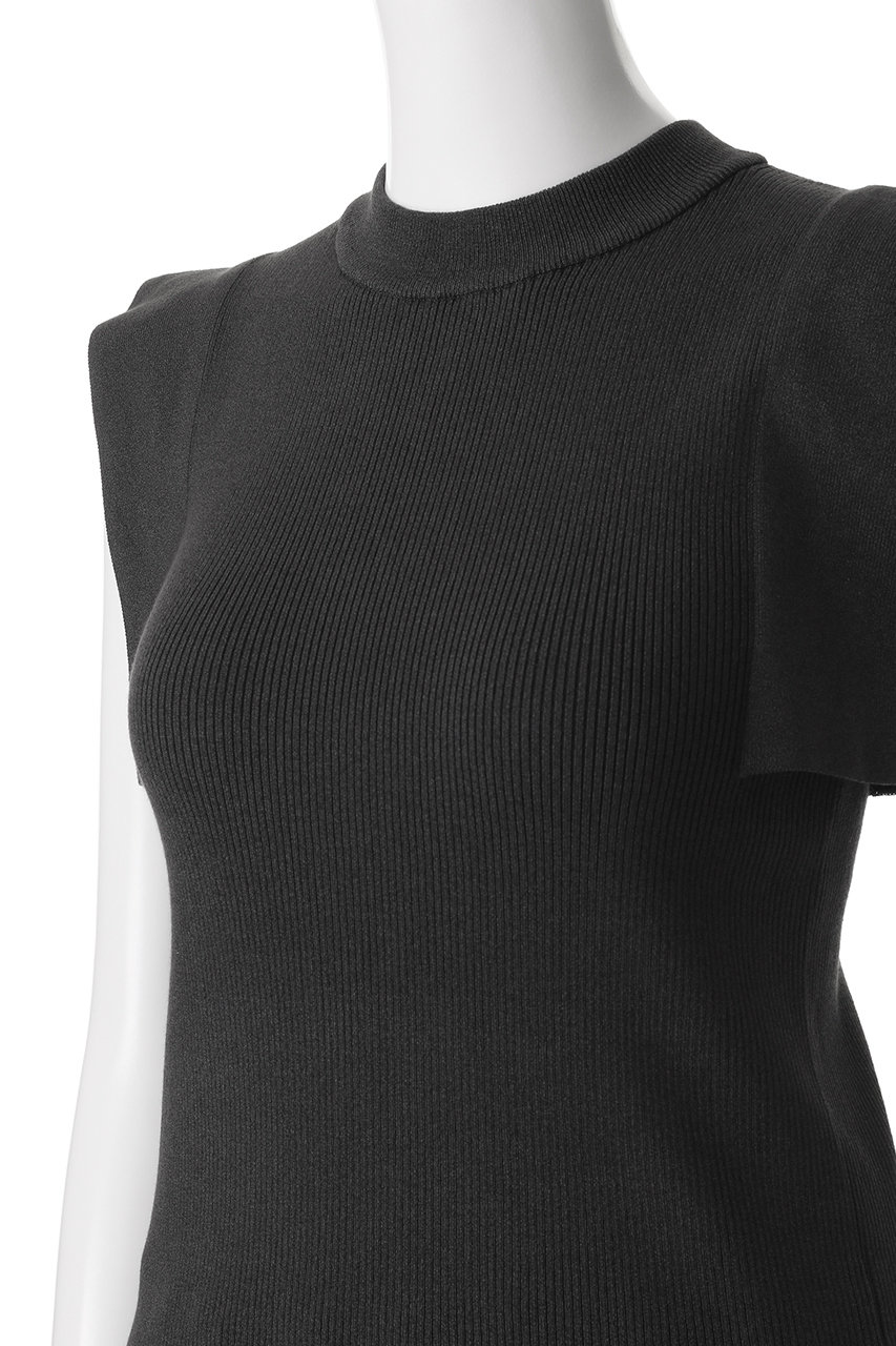 未使用CLANE クラネ　変形ドルマンスリーブニット　黒　ブラック　1 CLANE(クラネ)｜SQUARE SLEEVE KNIT TOPS/ニット/CHARCOAL の