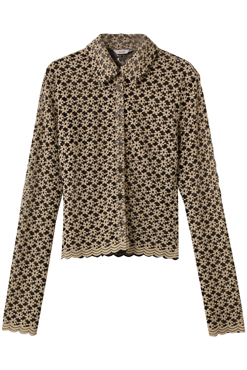 CLANE 3D Flower Lace Shirt サイズ1 CLANE/クラネ】3D FLOWER LACE SHIRT/フラワーレースシャツ