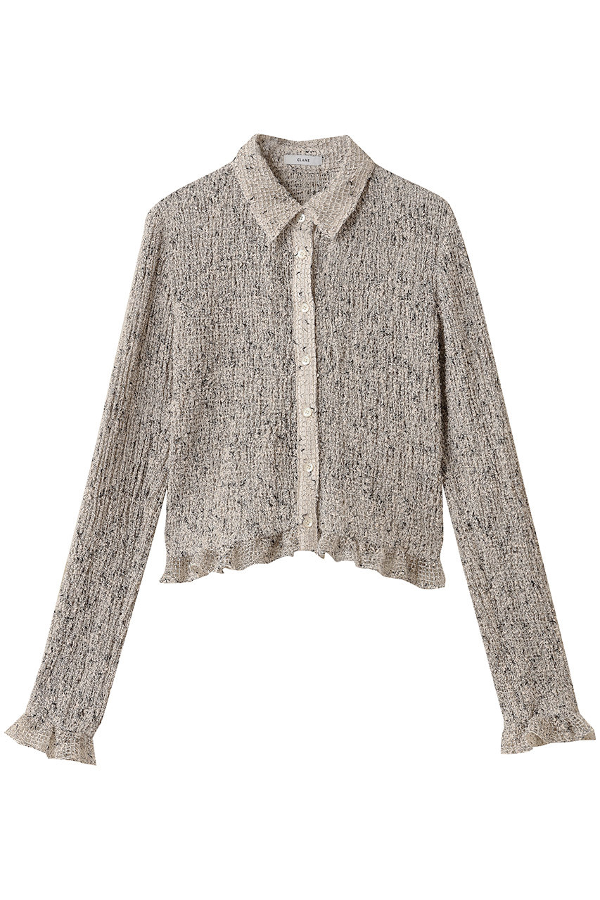 CLANE MIX MESH GATHER SHIRT/シャツ/ブラウス (IVORY, 1) クラネ ELLE SHOP CLANE MIX MESH GATHER SHIRT/シャツ/ブラウス (IVORY, 1) クラネ ELLE SHOP