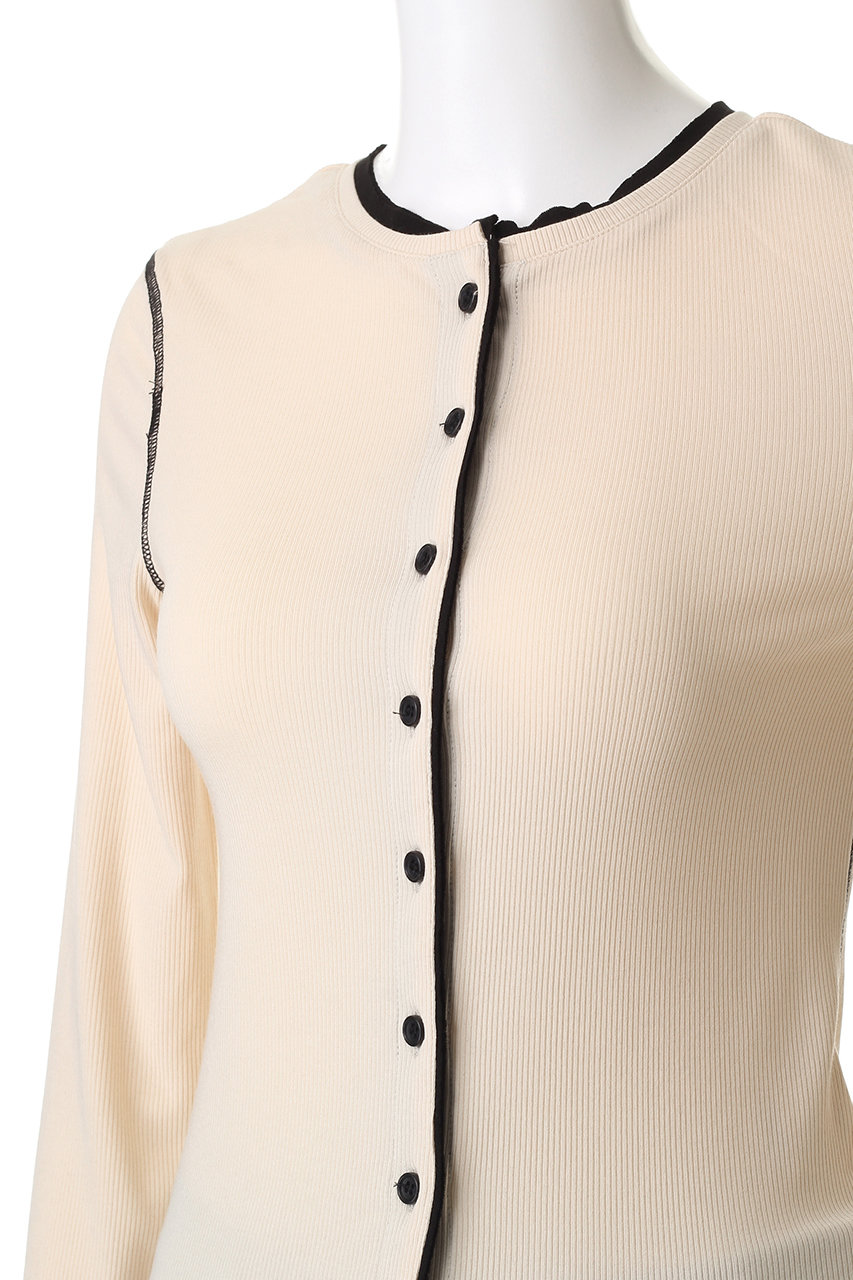 CLANE(クラネ)｜W FACE BICOLOR CARDIGAN/IVORY の通販