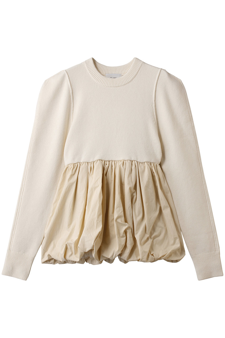 クラネ/CLANEのDOCKING POWERSHOULDER KNIT TOPS(IVORY/19106-2382)