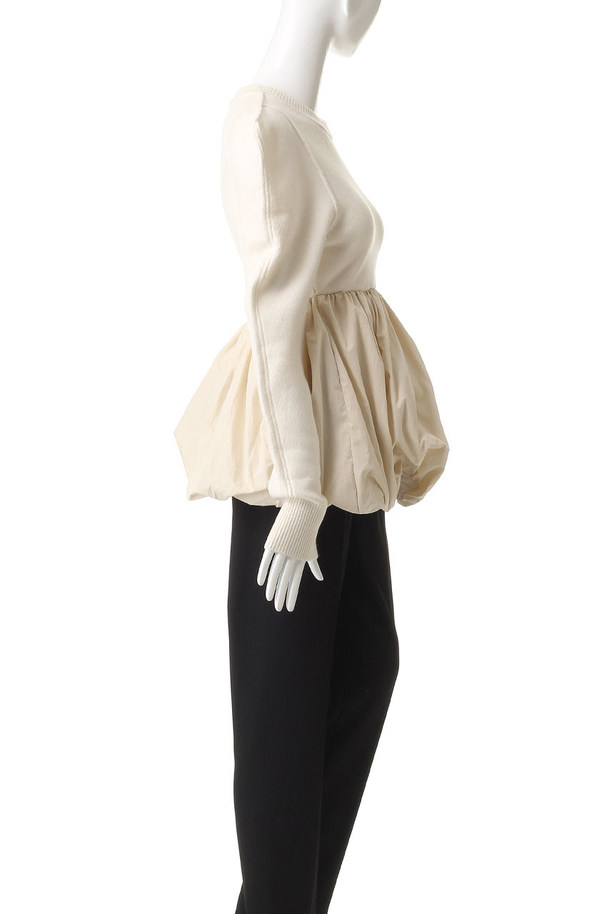 CLANE(クラネ)｜DOCKING POWERSHOULDER KNIT TOPS/IVORY の通販