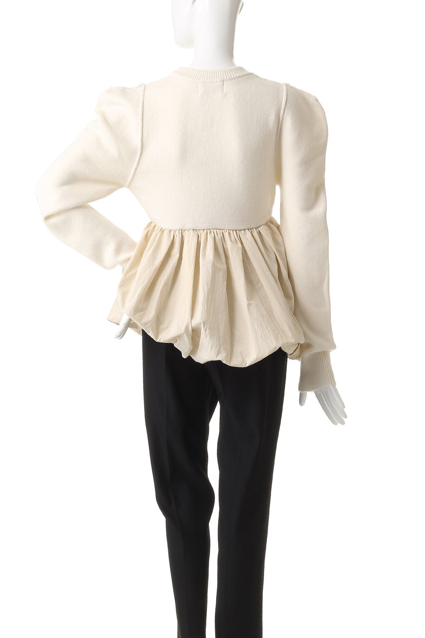 CLANE(クラネ)｜DOCKING POWERSHOULDER KNIT TOPS/IVORY の通販