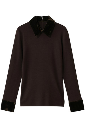 クラネ/CLANEのVELOR COLLAR KNIT TOPS(110300/110301)