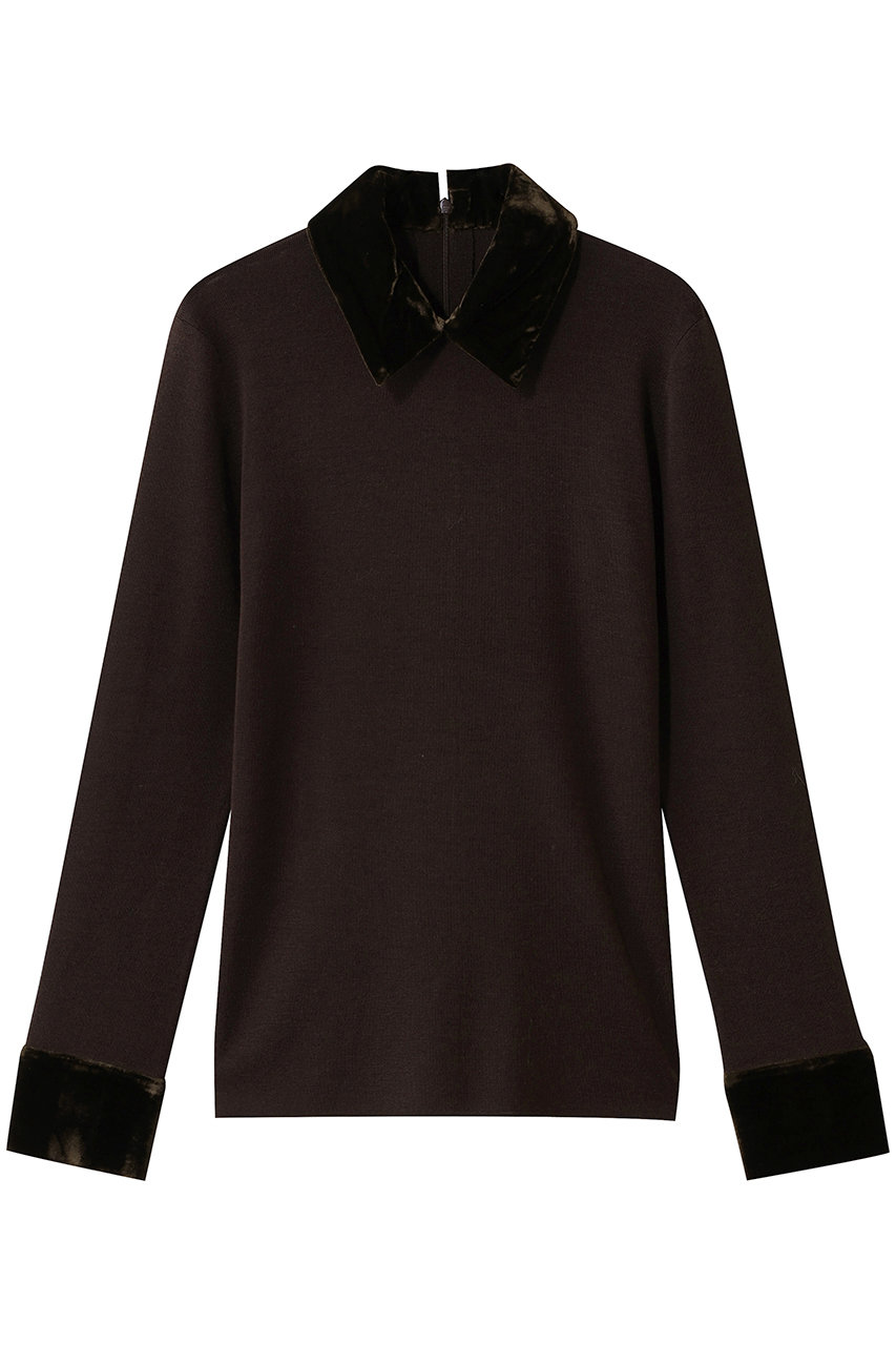 クラネ/CLANEのVELOR COLLAR KNIT TOPS(BROWN/19106-2432)