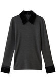 VELOR COLLAR KNIT TOPS