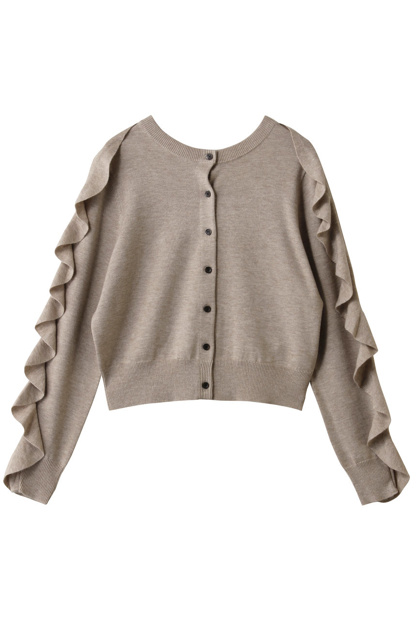 クラネ/CLANEのW FACE SHOULDER FRILL KNIT CARDIGAN(BEIGE/19106-2232)