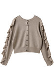 W FACE SHOULDER FRILL KNIT CARDIGAN