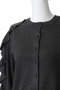 W FACE SHOULDER FRILL KNIT CARDIGAN クラネ/CLANE