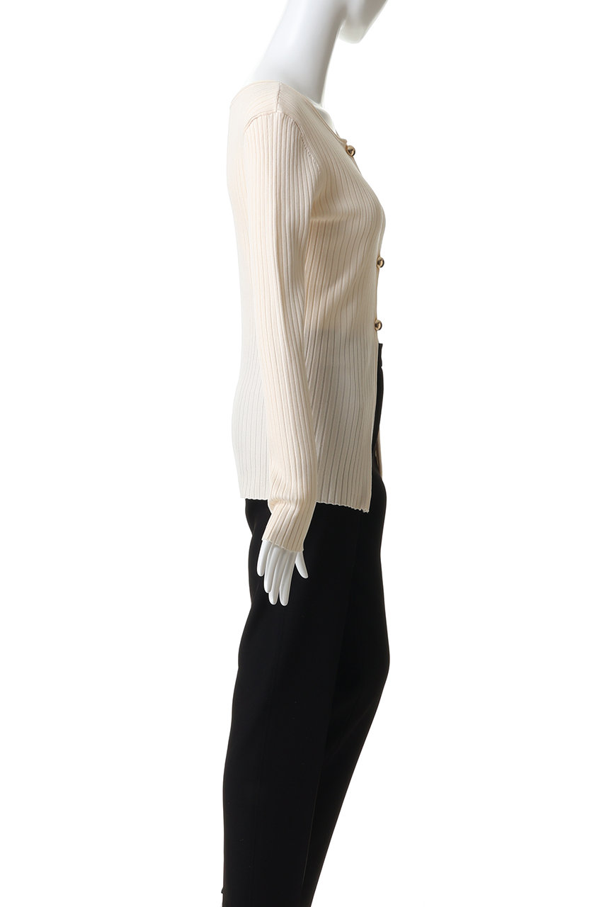 クラネ　LINE UP BUTTON KNIT TOPS/ニット CLANE - ダブルフェイスニットトップス - W FACE GOLD BUTTON KNIT
