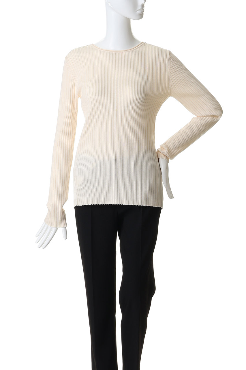 CLANE(クラネ)｜W FACE GOLD BUTTON KNIT TOPS ニット/セーター/IVORY
