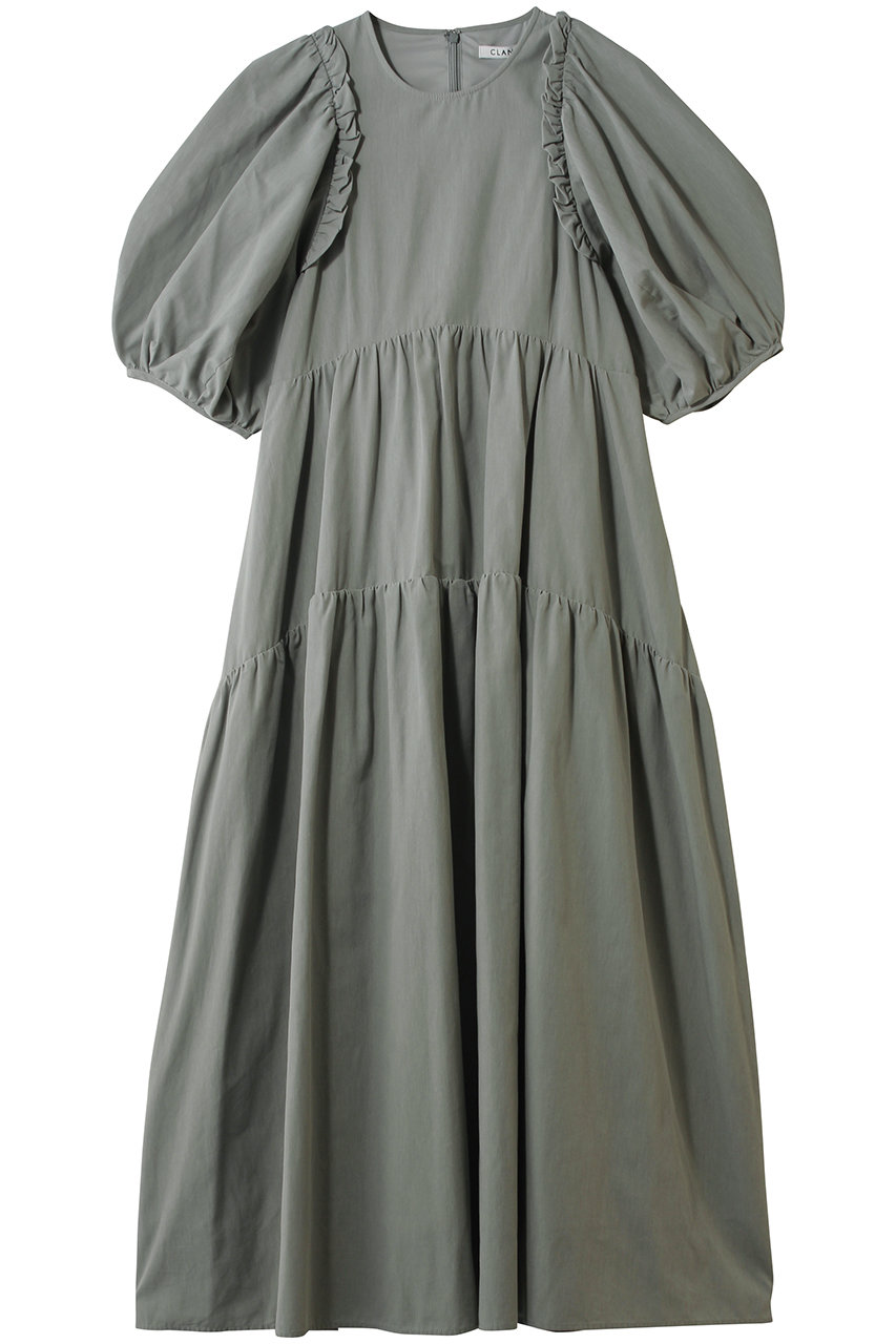 クラネ/CLANEのBUBBLE FRILL ONEPIECE ワンピース(MOSS GREEN/10112-5063)