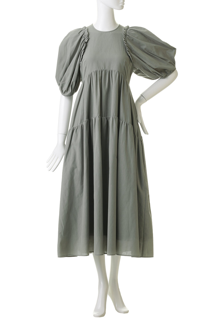 CLANE(クラネ)｜BUBBLE FRILL ONEPIECE ワンピース/MOSS GREEN の通販