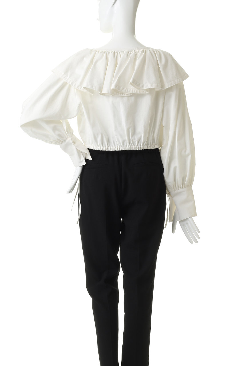 CLANE(クラネ)｜FRILL COLLAR SHORT BLOUSE シャツ/ブラウス/WHITE の