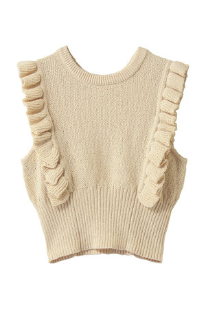 クラネ/CLANEのFRILL SLEEVE KNIT TOPS ニット/セーター(110300/110301)