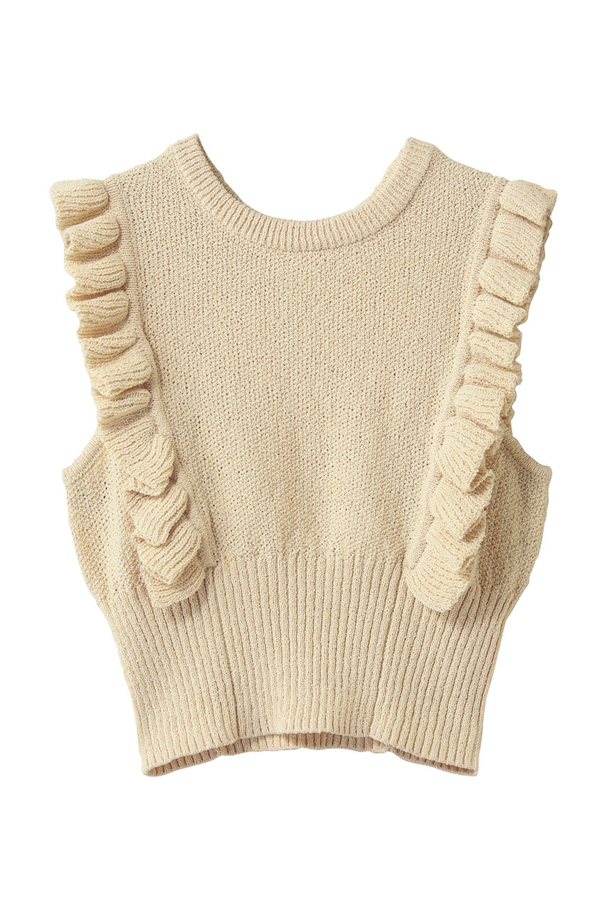 CLANE FRILL SLEEVE KNIT TOPS ニット/セーター (IVORY, 2) クラネ ELLE SHOP