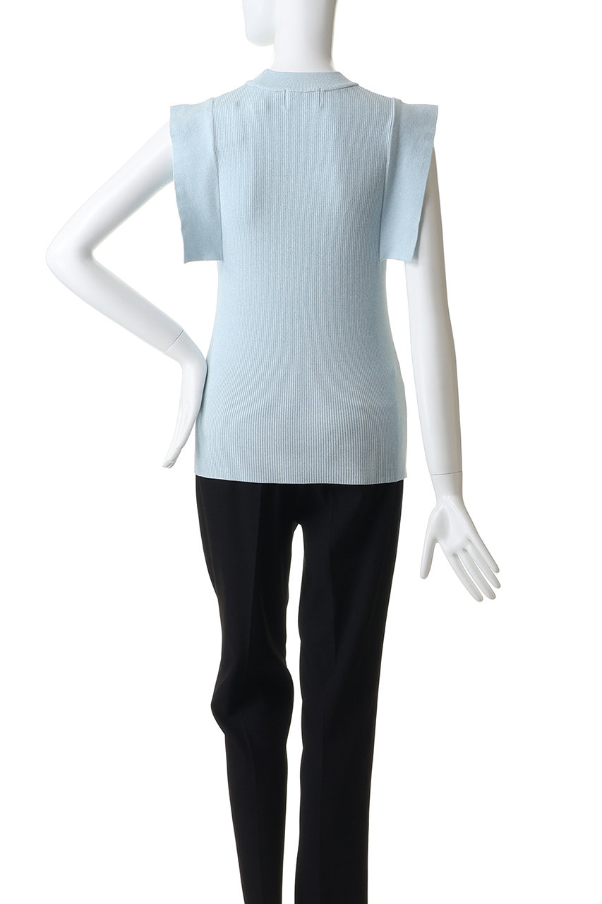 CLANE(クラネ)｜SQUARE SLEEVE KNIT TOPS/BLUE の通販｜ELLESHOP