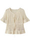 W FACE RIBBON CROCHET KNIT TOPS クラネ/CLANE IVORY
