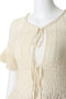W FACE RIBBON CROCHET KNIT TOPS クラネ/CLANE