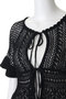 W FACE RIBBON CROCHET KNIT TOPS クラネ/CLANE