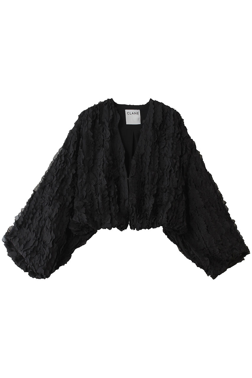 クラネ/CLANEのTOPSTITCHED FRILL BOLERO(BLACK/10103-0443)