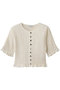 SHIRRING HALF SLEEVE BLOUSE クラネ/CLANE IVORY