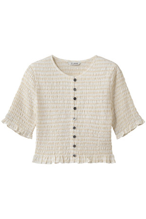 クラネ/CLANEのSHIRRING HALF SLEEVE BLOUSE(110400/110402)