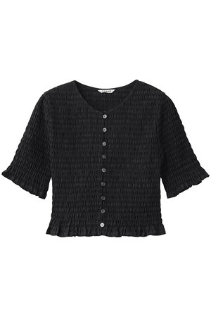 クラネ/CLANEのSHIRRING HALF SLEEVE BLOUSE(110400/110402)
