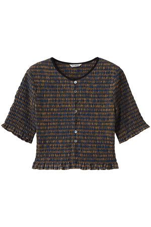 クラネ/CLANEのSHIRRING HALF SLEEVE BLOUSE(110400/110402)