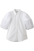CLANE(クラネ)｜TULLE LAYERED SLEEVE SHIRTS/WHITE の通販｜ELLESHOP