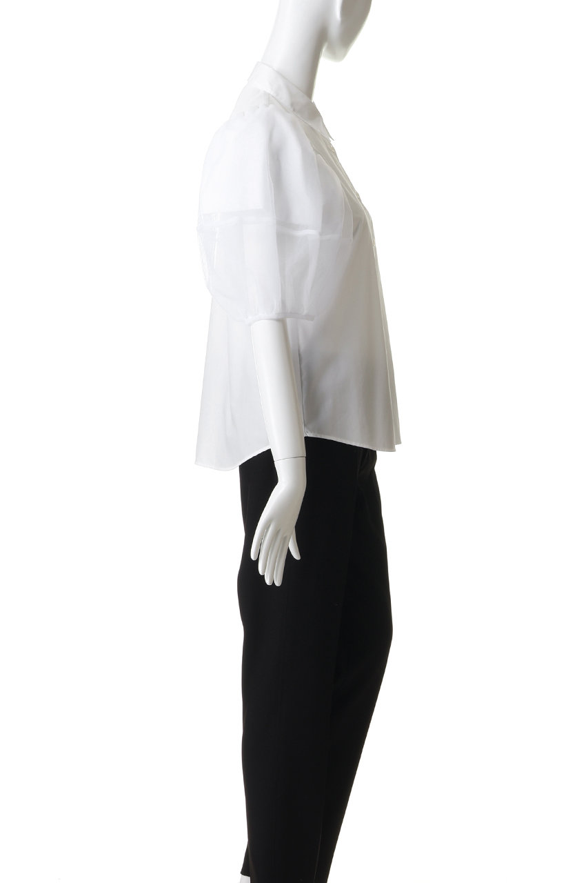 CLANE(クラネ)｜TULLE LAYERED SLEEVE SHIRTS/WHITE の通販｜ELLESHOP