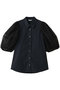 TULLE LAYERED SLEEVE SHIRTS クラネ/CLANE NAVY