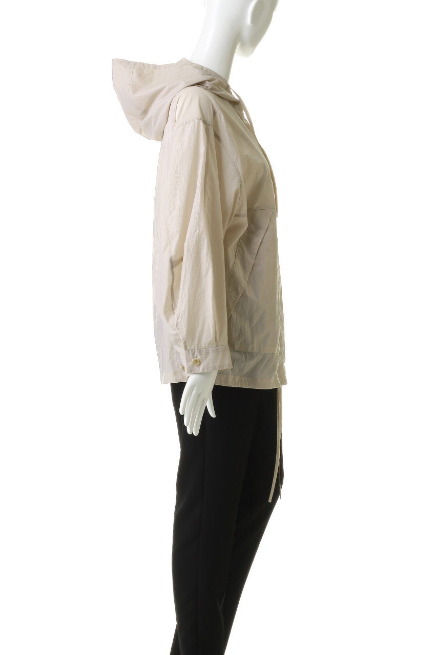 CLANE(クラネ)｜CRINKLED SHEER NYLON ZIP UP HOODIE/BEIGE の通販