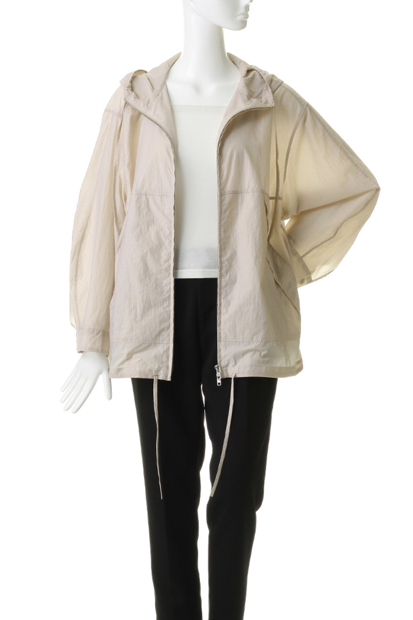 CLANE(クラネ)｜CRINKLED SHEER NYLON ZIP UP HOODIE/BEIGE の通販